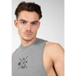 Gorilla Wear Cisco Drop Armhole Tank Top Gray/Black -Regatta Verkoop cisco drop armhole tank top grayblack 4