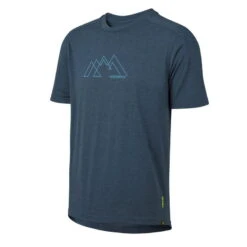 IXS Flow Tech T-shirt Berglogo - Blauw
