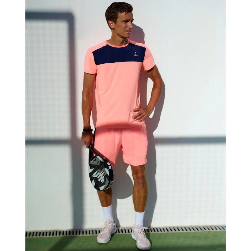 Performance Tennis/Padel T-shirt Heren Melon/Marineblauw 4 Performance Tennis/Padel T-shirt Heren Melon/Marineblauw - Afbeelding 2