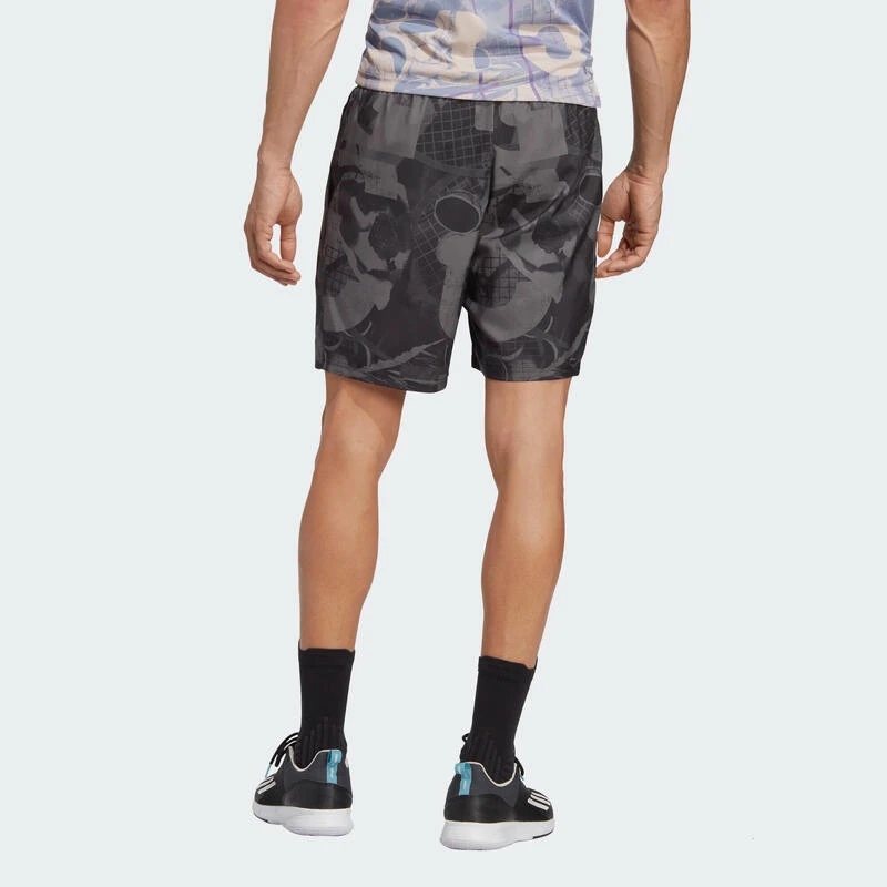 ADIDAS Tennisshort Voor Heren CLUB GRAPHIC Grijs Kaki 5 ADIDAS Tennisshort Voor Heren CLUB GRAPHIC Grijs Kaki - Afbeelding 3