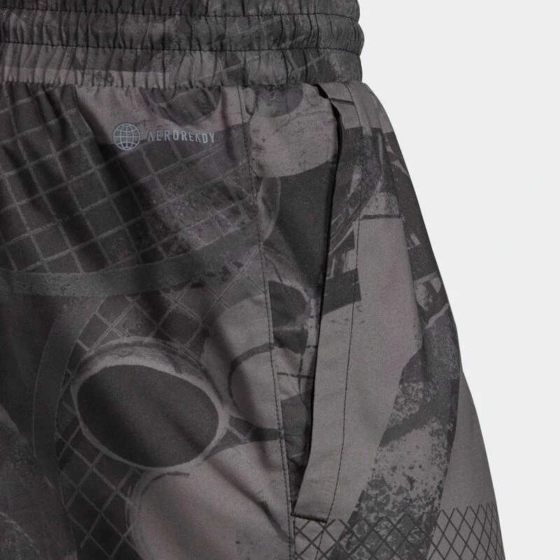 ADIDAS Tennisshort Voor Heren CLUB GRAPHIC Grijs Kaki 7 ADIDAS Tennisshort Voor Heren CLUB GRAPHIC Grijs Kaki - Afbeelding 5